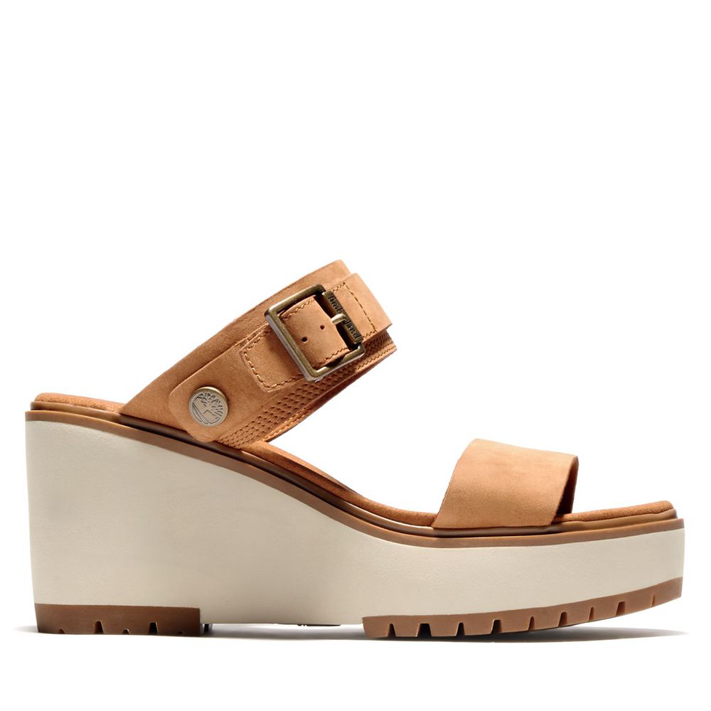 Sandalias Timberland Argentina Mujer - Koralyn Wedge - Marrones - RMZLTK-627